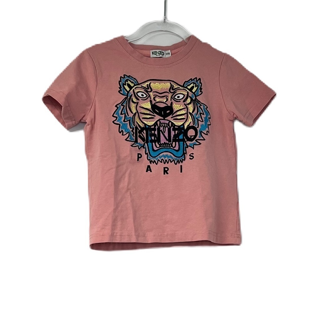 KenzoParis girls XXS pink designer embroider shortsleeve tee casual fun logo
